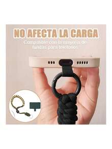 3pzs Correa Para Celular muñeca,Cordón Para Celular Ajustable,strap para celular con Hebilla de metal,Diseño tejido, cómodo y transpirable,para deportes al aire libre (Negro+Verde+Marrón),40967899 - Multicolor - Ver 5