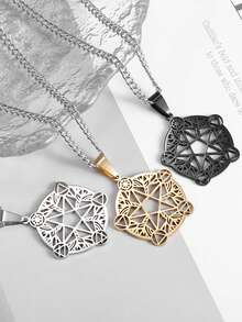 1 pieza Collar con colgante de cruz Ankh de acero inoxidable, joyería de moda minimalista para uso diario unisex - Collar de cruz de Anka - Ver 11