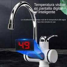 Grifo eléctrico de calentamiento instantáneo con pantalla digital de temperatura, que suministra agua caliente en 3 segundos. Cuenta con dos opciones de instalación para la entrada de agua inferior o lateral, apto tanto para uso en la cocina como en el ba - A - Ver 6