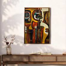 1 pieza Arte de pared abstracto cubista colorido - Adecuado para áreas de comedor vibrantes y espacios comerciales, excelente para amantes de la decoración audaz y diseñadores de interiores. Obras de arte sin marco, pósteres decorativos para bares, restaurantes, cafeterías, pubs, habitaciones, materiales de decoración del hogar - Multicolor - Ver 2