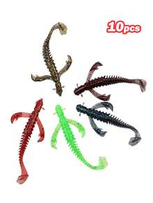 GOTURE 10个装 Luya 钓鱼饵，软仿真小飞鱼软饵 - TPE 防咬防撕裂，适用于海钓/淡水钓（鲈鱼/鳟鱼/梭鱼） - 彩色 - 查看 1