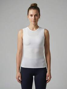 Women's Quick Dry Sleeveless Base Layer Cycling Undershirt Mositure Wicking Tank Tops Running Vests - White - View 3