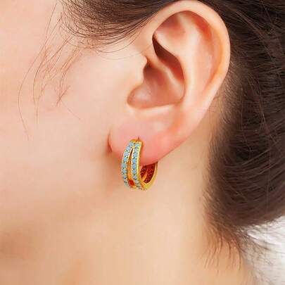 1pc Fashionable Vintage Luxury Unique 925 Silver Resin Geometric Honeycomb Double Circle Earrings For Women, Suitable For Holiday, Party, Wedding, Festival, Gift