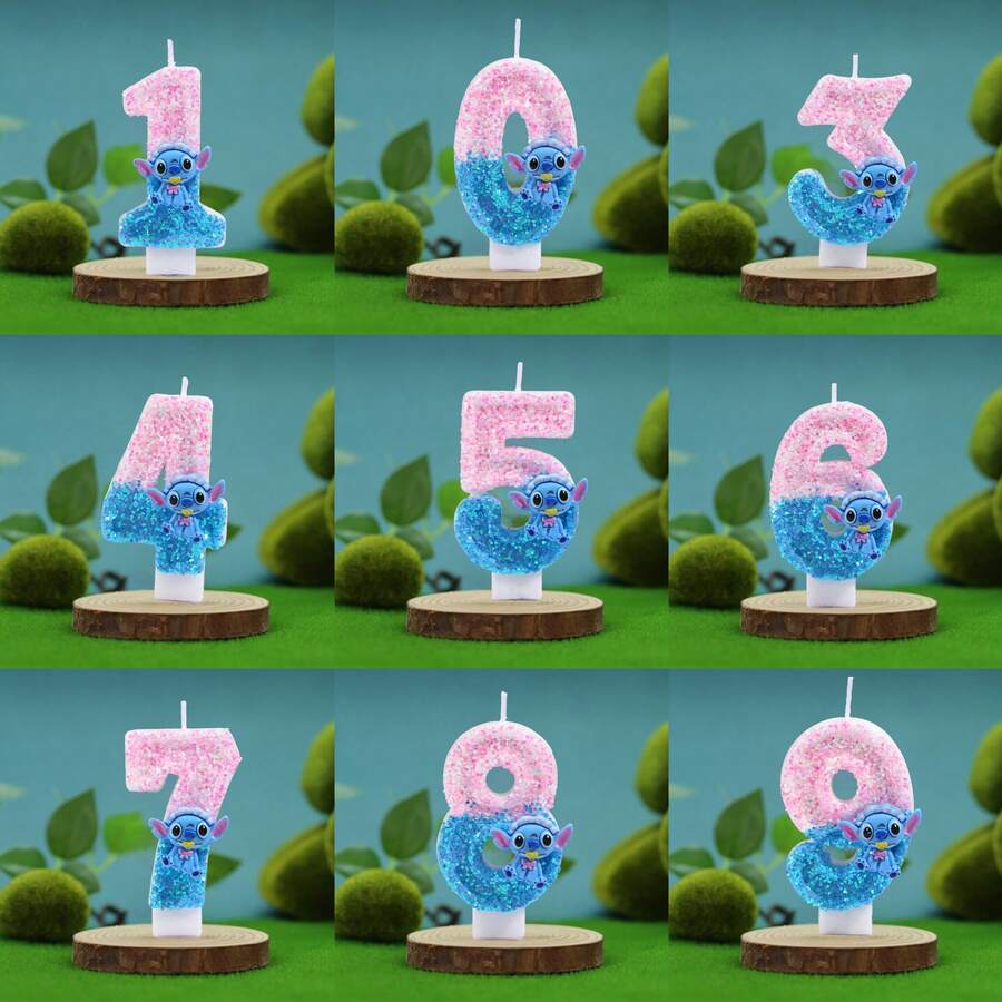 0-9 Colorful Cake Decorative Candles, Anniversary Decorative Candles, Exquisite Party Gifts, Elegant Numeric Candles For Birthday Party, Multipurpose Candles For Home - Multicolor - View 1