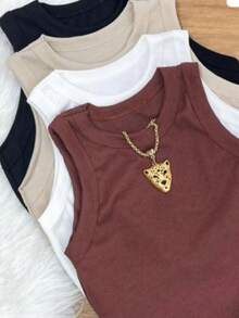 Women's Basic And Essential Tank Top For Summer And Carnival - Chocolate Brown - View 3