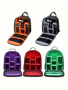 Túi đựng máy ảnh đa năng mới, túi bảo quản máy ảnh chống nước, túi đựng máy ảnh nhẹ unisex, túi đeo vai đôi hình chữ J, phù hợp cho máy ảnh ngoài trời, ba lô dung tích lớn (màu khóa kéo và lớp lót ngẫu nhiên) - Nhiều màu - Xem 7