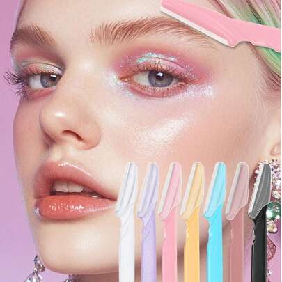 30pcs Unisex Eyebrow Trimmer Set, Includes Eyebrow Razors, Facial Hair Remover, Long Handle Eyebrow Trimmer, Facial Hair Trimmer, Unisex Facial Shaver, Pink Eyebrow Razor, Eyebrow Grooming Tools, Razor, Precise Exfoliating Tool, Hair Trimming Tool, With Precise Blade Cover, Depilator, Eyebrow Trimmer