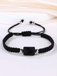 12 Zodiac Signs Glass Bead Handmade Braided Adjustable Men's Bracelet - Bracelet - View 21