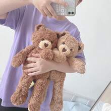 1个棕色泰迪熊毛绒玩具，柔软填充玩偶，儿童安抚玩偶，家居装饰，女友生日礼物 - 彩色 - 查看 9
