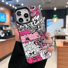 Diseño urbano con grafiti rosa. Esta elegante funda es compatible con los modelos  17, 16, 15, 14 Pro Max, 13, 12, 11, XR y XS Plus. Fabricada en silicona TPU, ofrece protección contra golpes y caídas, además de una sensación superior. Es un regalo ideal para familiares, amigos y seres queridos, y la opción perfecta para San Valentín.fundas para ,fundas,accesorios para celular,fundas para celular,fundas para  13,funda  13,funda  16,funda  17 pro max,funda  15,fundas para  16,fundas  11,fundas - Negro - Ver 2