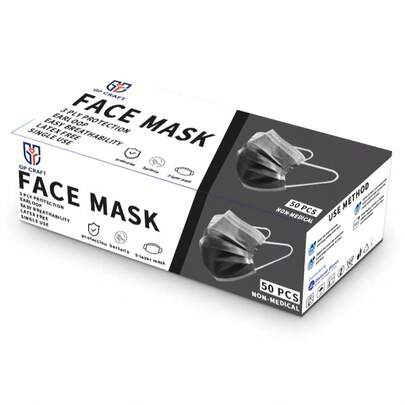 50/100PCS 3 Colors Optional Disposable Face Masks 3-Ply Filter Breathable Comfortable Earloop Masks For Daily Protection