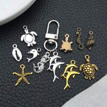 20/100pcs Beach Charms Collection, Bulk Marine Sea Animal Life Nautical Charms Metal Pendant Craft Supplies Findings For Necklace And Bracelet Jewelry Making - One Size - View 8