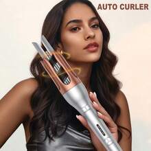 UKLISS 32毫米自动卷发器，一键操作，快速加热，3档温度，双向旋转，防烫设计，轻松造型 - 灰色 - 查看 1