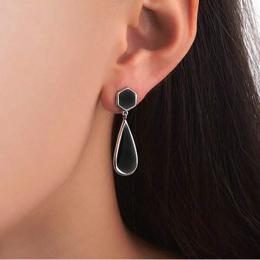 1 đôi bông tai hình trái tim và chú chó bằng nhựa bạc 925 kiểu dáng tối giản độc đáo, phù hợp cho nữ giới, dùng trong các dịp lễ, tiệc tùng, đám cưới, làm quà tặng. - Bạc - Xem 1