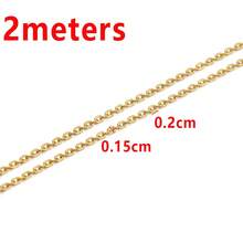 2m 1-3mm Flat O-Shape Stainless Steel Gold Chain, Bulk Cable For DIY Jewelry Making Craft Supplies - Chain - View 16