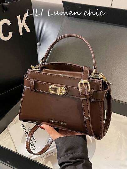 This Stylish New Women's Handbag Features A Compact And Exquisite Design, Adorned With PU Fabric And A Twist-Lock Closure. It Comes With A Long Shoulder Strap For Crossbody Wear, Exuding A Vintage And Elegant Charm. It's An Ideal Choice For Travel, Shopping, Commuting, Parties, School Celebrations, Or Various Festive Events.