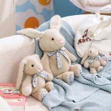 1个可爱毛绒兔子玩偶，花卉兔子玩偶吊坠，柔软填充兔子抱枕，儿童生日礼物，复活节装饰品 - 彩色 - 查看 3