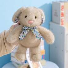 1个可爱毛绒兔子玩偶，花卉兔子玩偶吊坠，柔软填充兔子抱枕，儿童生日礼物，复活节装饰品 - 彩色 - 查看 2