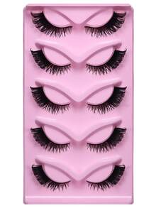 5 Pairs Cat Eye Lashes Wispy Fake Lashes Fluffy Cat Eye Lashes Extensions False Eyelashe - fox eye lashes - View 1