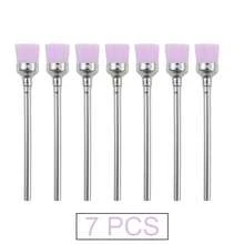 7PCS Nail Drill Cleaning Brush Set, Nail Dust Removal Cleaning Tool, Electric Nail File Milling Cutter Manicure Tool - Multicolor - View 7
