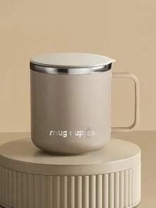 1个304不锈钢咖啡杯，带盖和手柄，双层隔热水瓶，大容量可重复使用保温杯，适用于茶、牛奶、咖啡，经久耐用，适合学生、办公室、户外、露营、野餐等场合。