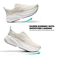 Women's Lightweight Road Running Shoes – Non-Slip Cushioned Sneakers For Gym, Workout, Walking & Tennis Arch Support & Comfort For 5K Activities - Màu be - Xem 6
