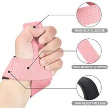 SKDK Correas de levantamiento de silicona antideslizante Straps Para Gym Levantamiento de Pesas muñequeras gym straps para gym mujer hombres levantamiento de pesas culturismo Xfit entrenamiento de fuerza - Rosa - Ver 2
