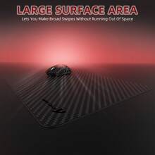 Attack Shark CM04 碳纤维游戏鼠标垫 | 防水防滑橡胶底座 | 耐用缝合边缘，专为 PC 游戏玩家打造 - 黑色 - 查看 8