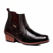 Men's Country Ankle Boots Genuine Leather - Negro - Ver 3