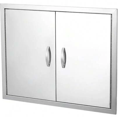 Puertas de gabinete de cocina al aire libre, doble pared de acero inoxidable con panel de ventilación, cierre magnético y respaldo de 5 capas para las islas de parrilla