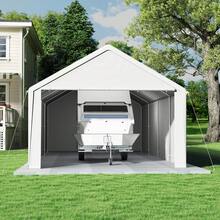 Garage Shelter/Storage Tent/UV-Protected Shelter With Roll-Up Window, Grey/White - Blanc - View 6