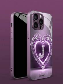 1 chiếc ốp lưng điện thoại bằng kính cường lực có thể tùy chỉnh 26 chữ cái và tên, họa tiết trái tim đính đá tím, tương thích với iPhone 17 Air/16 Pro Max/15 Pro/14 Plus/13 Pro/12 Pro Max/11/Xs Max/8/7/6 Plus, S24 Ultra/S25 Ultra/A12, thiết kế cao cấp dành cho doanh nhân, món quà tuyệt vời nhất cho bạn trai, bạn gái và gia đình, phụ kiện du lịch tiện dụng, phiên bản quốc tế, không phải phiên bản nội địa. - Màu tím - Xem 5