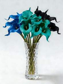 30/20/10/18/5/1件 白色/米色/红色/黄色/黑色/蓝色/绿松石色人造丝马蹄莲花，13.4英寸，适用于母亲节、复活节、家居、厨房和婚礼装饰 - 彩色 - 查看 10