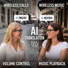 SENBONO 2026 Neue KI-Übersetzungs-Smartbrille, Multifunktionale Audio-Brille, Konversationsübersetzer, Freisprechfunktion, Geräuschunterdrückende Kopfhörer und Brille 2-in-1, mit eingebautem Mikrofon und Lautsprechern ausgestattet, unterstützt Lautstärkeregelung, Musikwiedergabe und Freisprechfunktion, geeignet für Radfahren, Reisen - Verschiedenfarbig - Übersicht 7
