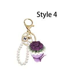 1 件小巧钩织玫瑰花束钥匙扣，珍珠钥匙扣，白色蝴蝶结编织，花束钥匙扣，花束包挂件背包挂饰，钥匙吊坠，情人节、毕业典礼、婚礼宾客、闺蜜、女友、周年纪念日、婚礼、返校季、海滩、海边、度假、母亲节、夏季、新年、斋月、开斋节或感恩节的完美礼物。 - 彩色 - 查看 10