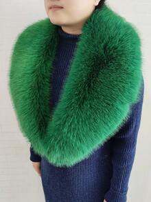 3pc  Fabric    Elegant    None    Fur Collar And Cuffs  Autumn And Winter - 綠色 - 查看 2