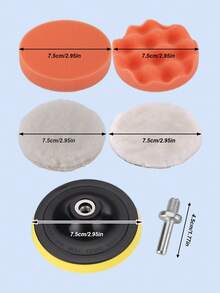6pcs Car Polishing Kit - Includes 3" Sponge And Wool Polishing Pads, Universal Drill Adapter, Suitable For Cars, Motorcycles, Bicycles And Home Use, Removes Scratches And Waxing - Polishing Kit - View 6