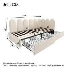 Upholstered Daybed 90x190 Cm, Daybed Sofa Bed With Hydraulic Storage, Children's Bed With Metal Slatted Base, Velvet, Beige, Without Mattress - Beige + Velvet + 90cm X 190cm - View 4