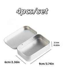 1/4/6pcs Flip-Top Metal Tin Boxes, Portable Mini Storage Containers With Solid Hinge Lids, Suitable For Storing Pushpins, Beads, Earrings, Jewelry And Craft Supplies, Great Back-To-School Gift For Women - Multicolor - View 7