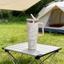 Large 1200ml Capacity, Ideal For Those Who Drink A Lot Of Water. Stainless Steel Material, Keeps The Temperature For Longer. With Straw And Lid, Practical For Drinking Without Spilling. Side Handle, Easy To Carry. Gradient Design In Pastel Colors, Modern And Stylish. Perfect For Work, Gym, Travel And Car. - 淺粉色 - 查看 4