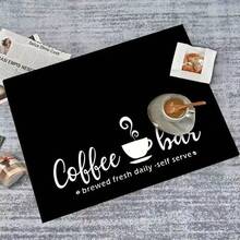 1pc Coffee Cup Print Absorbent Drying Mat, New Waterproof Kitchen Countertop Drying Mat, Dish Drying Mat - Soft Silicone Non-Slip Quick Dry Mat, Suitable For Kitchen Counters, Coffee Makers, Espresso Machines, Etc. - Multicolor - View 3