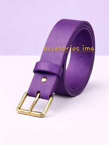 Women's Belt With Silver Buckle, Casual - 紫色 - 查看 2