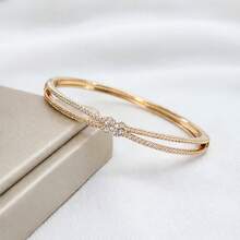 Unique And Luxurious Women's Bracelet In 925 Sterling Silver, Set With Cubic Zirconia And Plated In 18K Gold. - Vàng - Xem 3