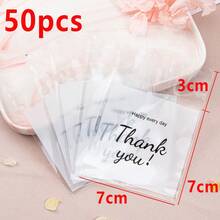 50个/100个白色塑料自粘袋，印有“谢谢”字样，适用于包装和展示珠宝、工艺品及其他礼品。 - Thankyou包裝袋 - 查看 14