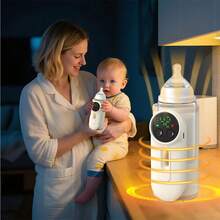 Calentador portátil de biberones, calentador multifunción de biberones de leche materna y fórmula infantil, descongelador, apto para la mayoría de biberones, ideal para viajar y alimentar al bebé en casa o fuera de ella, batería de 8000 mAh. - Blanco - Ver 8