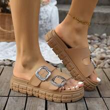 2026 New Women's Plus Size Wide-Wall Sandals: These Women's Sandals Feature A Thick Sole For Added Height, Are Versatile, And Durable. Waterproof And Slip-Resistant, They Are Perfect For Dormitories And Homes. Plus-Size Women's Shoes Are Essential Slippers For The Home, Comfortable And Versatile Sports Sandals, And Rain Boots For Rainy Days. - 橘色 - 查看 4