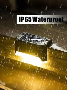 4个太阳能灯塔造型灯 - 暖白光，防水户外花园小径楼梯围栏夜灯 - 階梯燈 - 查看 11