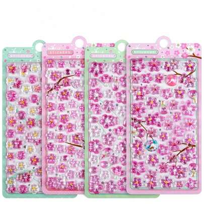 New Crystal Stickers For Kids Girls, Star Story 3D Gem Acrylic Diamond Stickers Decor For Phone Case, New Japanese Sakura 3D Crystal Embossed Stickers For Girls Water Cup Phone Case Decor, Small Nose Sticker