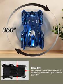 1pc Remote Control Wall Climbing Car, Zero Gravity Stunt RC Wall Climbing Car With 360° Rotation, Headlights, Rechargeable RC Toy Car For Indoor Racing, Gift For Boys Girls Aged 3-12+ Years Old, Suitable For Christmas, Halloween, Easter, Thanksgiving, New Year, Eid Al-Fitr, Eid Al-Adha (Purple/Blue) - Multicolor - View 10