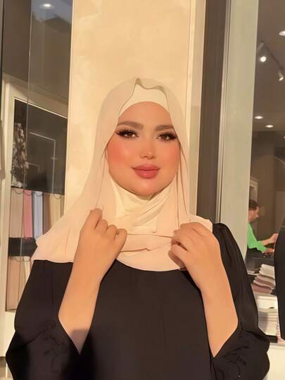 1pc Women's Solid Color Balaclava Ski Mask Neck Warmer Elastic Headband Turban, Breathable Comfortable Stretchy Wide Brim Sweat-Absorbent Multifunctional Sports Headwear, Minimalist Fashion Scarf, Hood And Chiffon Headscarf Combo